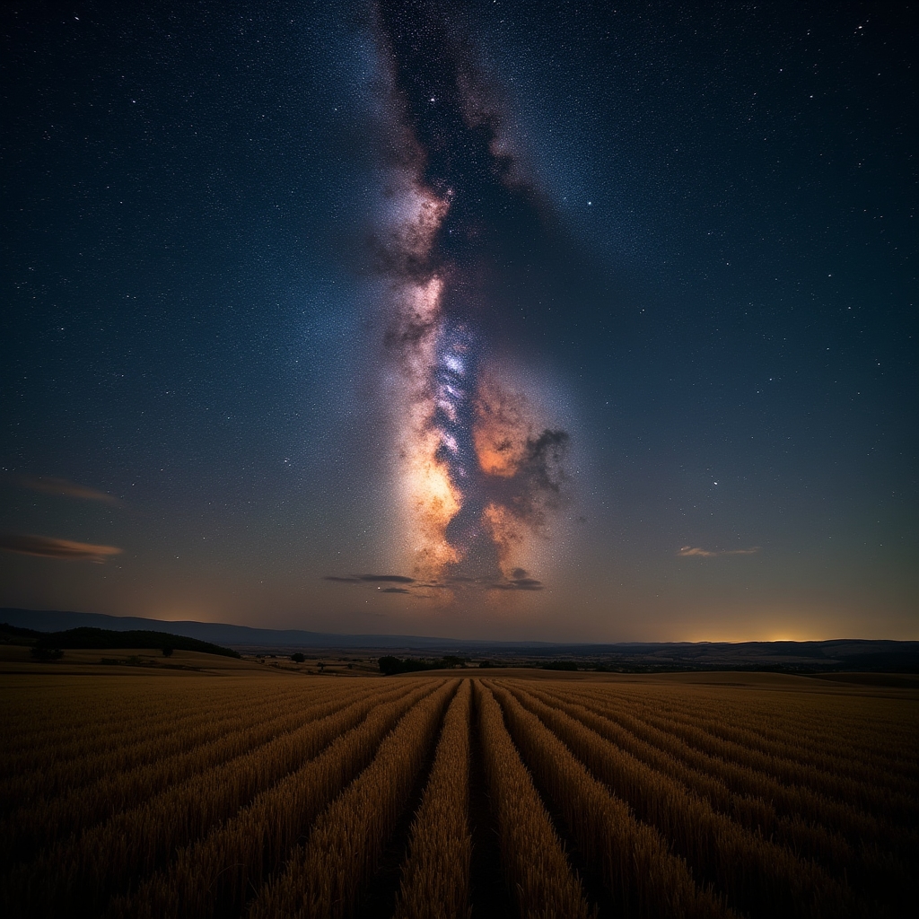 Via Lattea visibile sopra la campagna laziale lontano dalle luci della città